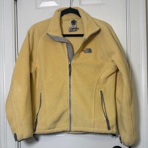 The North Face Women’s Yellow Full Zip Fleece Jacket Small Adjustable Hem